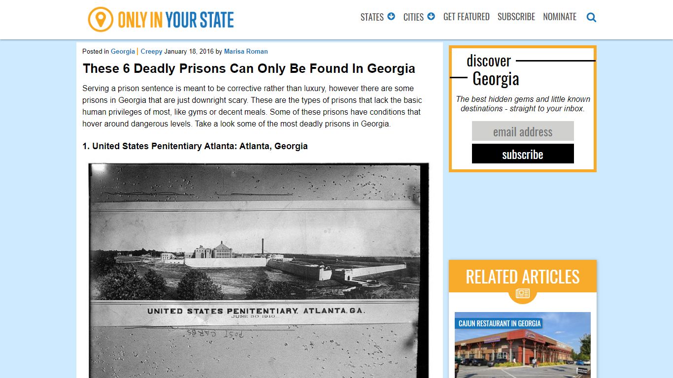 These 6 Deadly Prisons Can Only Be Found In Georgia